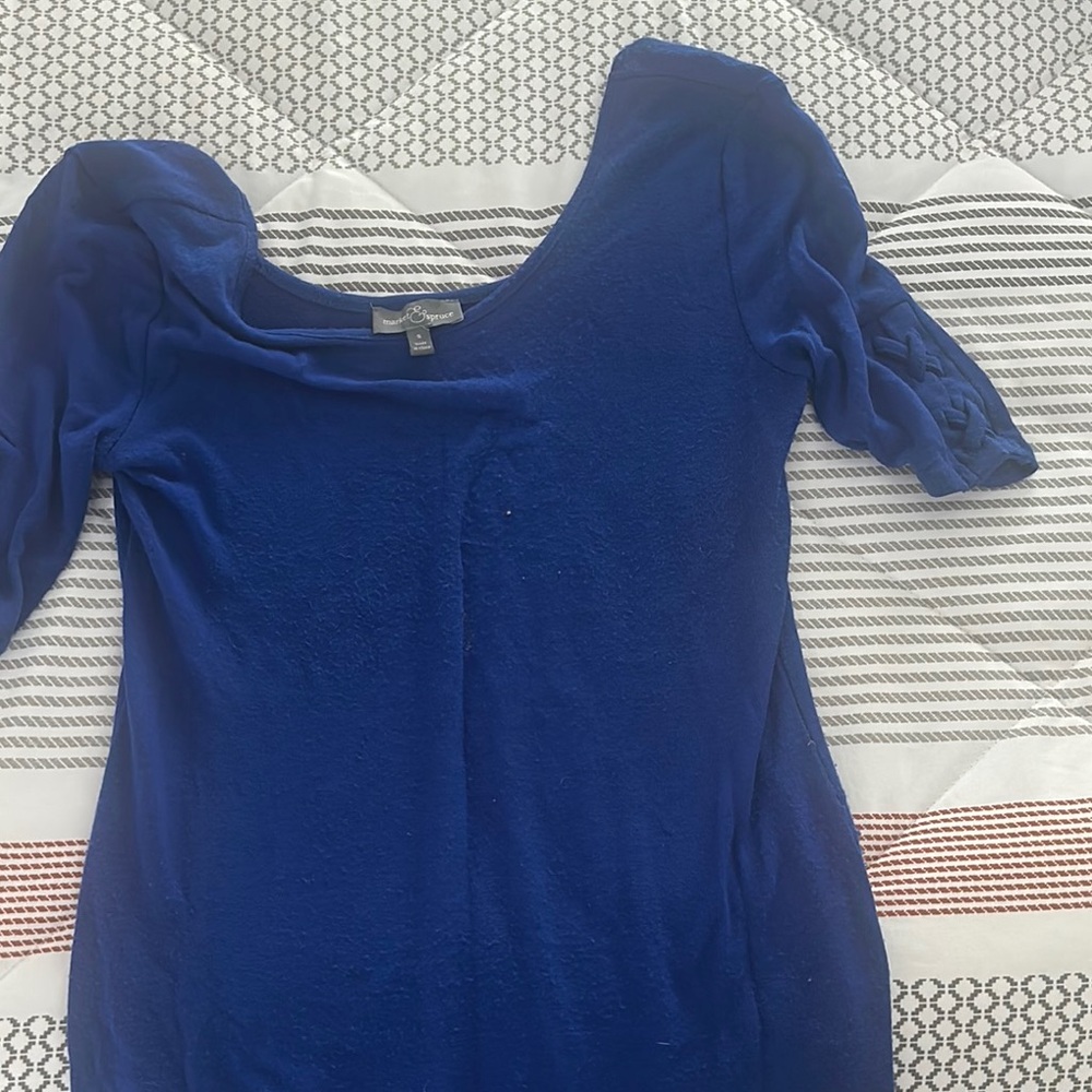 Market & Spruce Royal Blue Scoop Neck Short Sleeve Top
